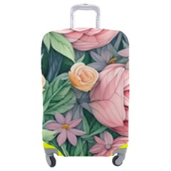 Darling And Dazzling Watercolor Flowers Luggage Cover (medium) by GardenOfOphir