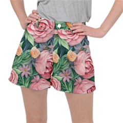 Darling And Dazzling Watercolor Flowers Ripstop Shorts by GardenOfOphir