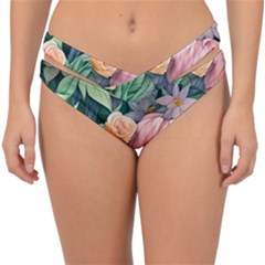 Darling And Dazzling Watercolor Flowers Double Strap Halter Bikini Bottoms by GardenOfOphir