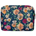 Charming Foliage – Watercolor Flowers Botanical Make Up Pouch (Large) View2