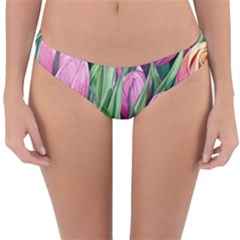 Cheerful Watercolor Flowers Reversible Hipster Bikini Bottoms by GardenOfOphir