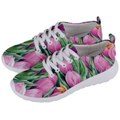 Cheerful Watercolor Flowers Men s Lightweight Sports Shoes by GardenOfOphir