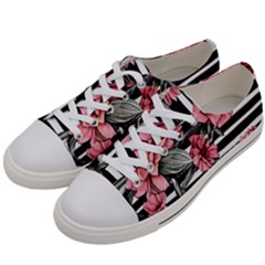 Country-chic Watercolor Flowers Women s Low Top Canvas Sneakers by GardenOfOphir