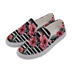 Country-chic Watercolor Flowers Women s Canvas Slip Ons by GardenOfOphir