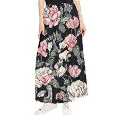 Choice Watercolor Flowers Maxi Chiffon Skirt by GardenOfOphir