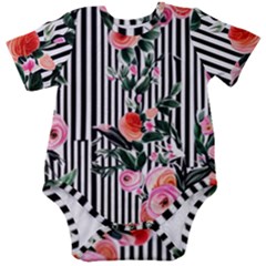 Classic Watercolor Flowers Baby Short Sleeve Bodysuit by GardenOfOphir
