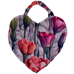 Color-infused Watercolor Flowers Giant Heart Shaped Tote by GardenOfOphir