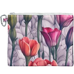 Color-infused Watercolor Flowers Canvas Cosmetic Bag (xxxl) by GardenOfOphir