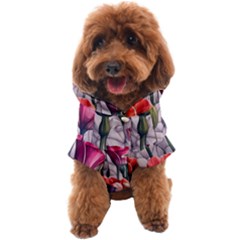 Color-infused Watercolor Flowers Dog Coat