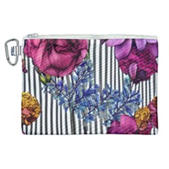 Dazzling Watercolor Flowers Canvas Cosmetic Bag (xl) by GardenOfOphir