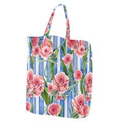 Chic Watercolor Flowers Giant Grocery Tote by GardenOfOphir