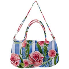 Chic Watercolor Flowers Removal Strap Handbag by GardenOfOphir