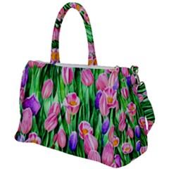 Combined Watercolor Flowers Duffel Travel Bag by GardenOfOphir