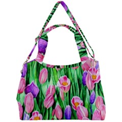 Combined Watercolor Flowers Double Compartment Shoulder Bag by GardenOfOphir