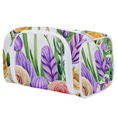 Classy Watercolor Flowers Toiletries Pouch by GardenOfOphir