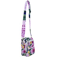 Cherished Watercolor Flowers Shoulder Strap Belt Bag by GardenOfOphir