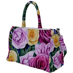 Cherished Watercolor Flowers Duffel Travel Bag by GardenOfOphir