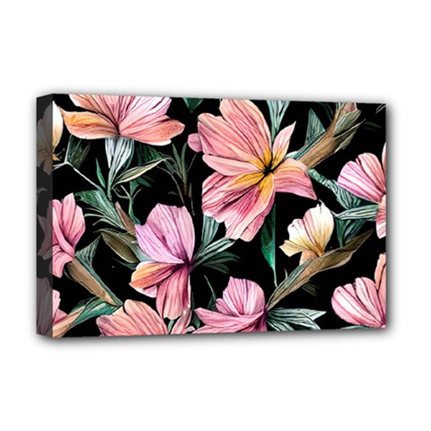 Charming Watercolor Flowers Deluxe Canvas 18  X 12  (stretched) by GardenOfOphir