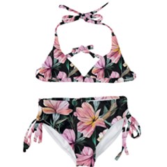 Charming Watercolor Flowers Kids  Classic Bikini Set by GardenOfOphir