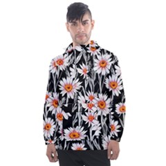 Dazzling Watercolor Flowers Men s Front Pocket Pullover Windbreaker by GardenOfOphir