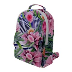 Luxurious Watercolor Flowers Flap Pocket Backpack (large) by GardenOfOphir