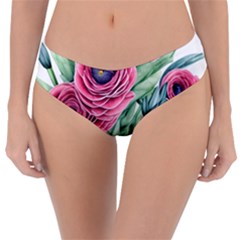 Majestic Watercolor Flowers Reversible Classic Bikini Bottoms by GardenOfOphir