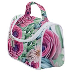 Majestic Watercolor Flowers Satchel Handbag by GardenOfOphir