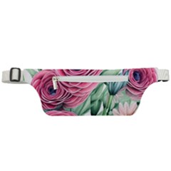 Majestic Watercolor Flowers Active Waist Bag by GardenOfOphir