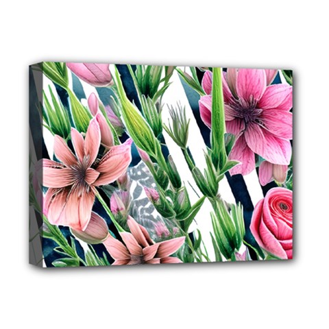 Sumptuous Watercolor Flowers Deluxe Canvas 16  X 12  (stretched)  by GardenOfOphir
