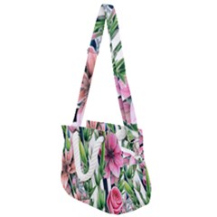 Sumptuous Watercolor Flowers Rope Handles Shoulder Strap Bag by GardenOfOphir