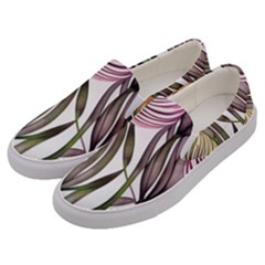 Charming And Cheerful Watercolor Flowers Men s Canvas Slip Ons by GardenOfOphir