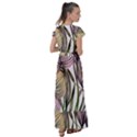 Charming and Cheerful Watercolor Flowers Flutter Sleeve Maxi Dress View2