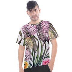 Charming And Cheerful Watercolor Flowers Men s Sport Top