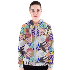 Digital Paper Scrapbooking Abstract Women s Zipper Hoodie by Ravend