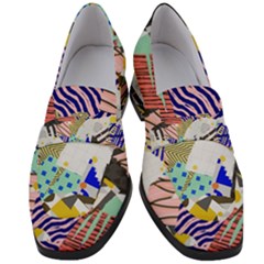 Digital Paper Scrapbooking Abstract Women s Chunky Heel Loafers