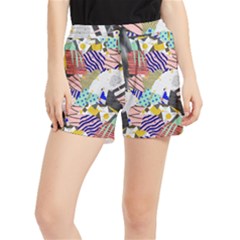 Digital Paper Scrapbooking Abstract Women s Runner Shorts