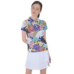Digital Paper Scrapbooking Abstract Women s Polo Tee