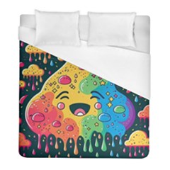 Rainbows Drip Dripping Paint Happy Duvet Cover (full/ Double Size) by Ravend