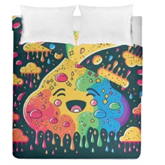 Rainbows Drip Dripping Paint Happy Duvet Cover Double Side (queen Size) by Ravend