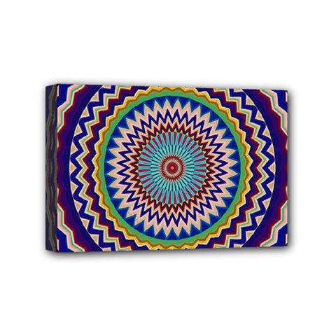 Kaleidoscope Geometric Circles Mini Canvas 6  X 4  (stretched)