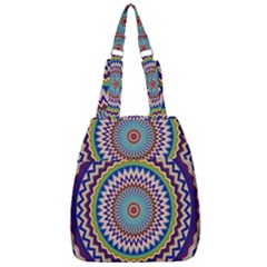 Kaleidoscope Geometric Circles Center Zip Backpack