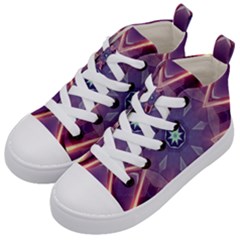 Abstract Glow Kaleidoscopic Light Kids  Mid-top Canvas Sneakers by Ravend