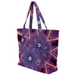 Abstract Glow Kaleidoscopic Light Zip Up Canvas Bag