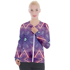 Abstract Glow Kaleidoscopic Light Casual Zip Up Jacket by Ravend