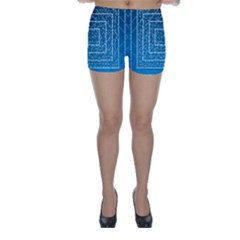 Network Social Abstract Skinny Shorts