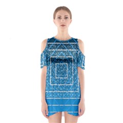 Network Social Abstract Shoulder Cutout One Piece Dress by Ravend