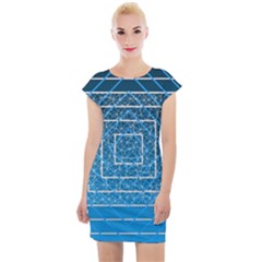 Network Social Abstract Cap Sleeve Bodycon Dress by Ravend