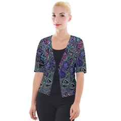 Background Pattern Texture Design Cropped Button Cardigan