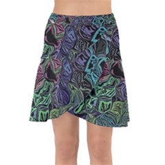 Background Pattern Texture Design Wrap Front Skirt