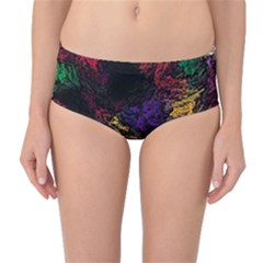 Abstract Painting Colorful Mid-waist Bikini Bottoms by Ravend